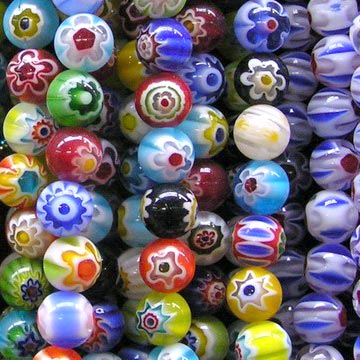 Painted Flower Beads